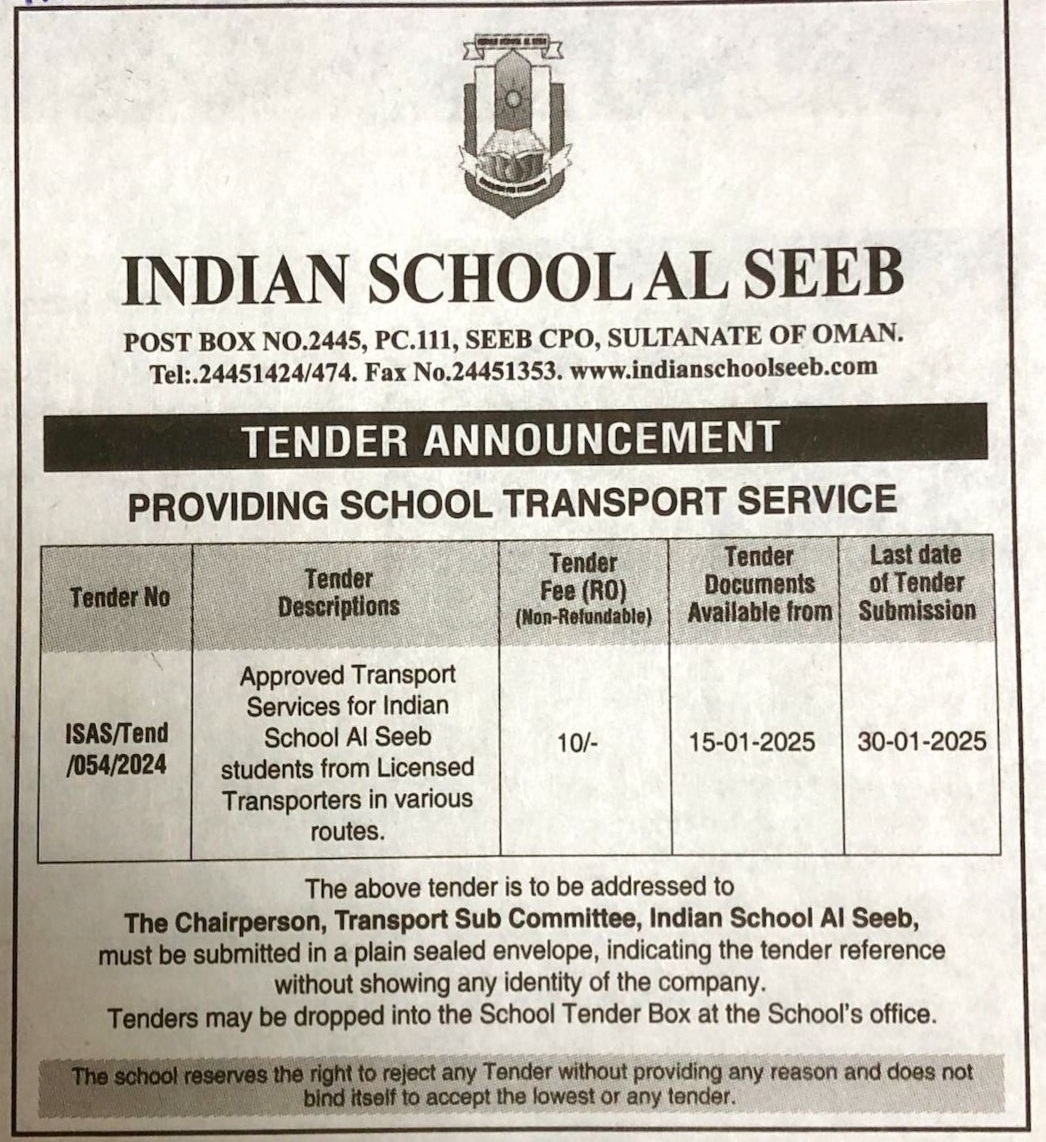 Transport - Tender 2025